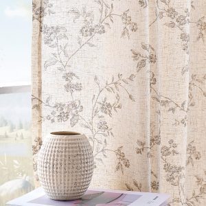 Floral print decorative double-panel curtains, French pastoral style window treatment