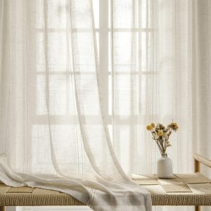 Striped sheer double-panel curtains, translucent and soft-light decorative curtains